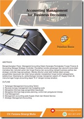 pelatihan Accounting Management for Business Decisions online