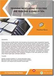 pelatihan Developing Effective Job Analysis & Evaluation online pelatihan Developing Effective Job Analysis & Evaluation online