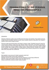 pelatihan Etiquette and Personal Image for Professionals online