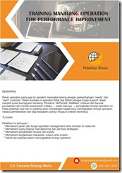 pelatihan MANAGING OPERATION FOR PERFORMANCE IMPROVEMENT online pelatihan MANAGING OPERATION FOR PERFORMANCE IMPROVEMENT online