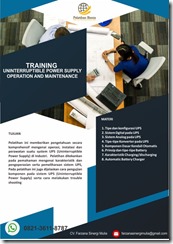 pelatihan UNINTERRUPTIBLE POWER SUPPLY OPERATION AND MAINTENANCE online