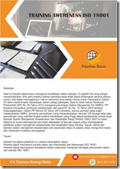 pelatihan Awereness ISO 18001 online