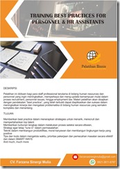 pelatihan Best Practices for Personnel & HR Assistants online