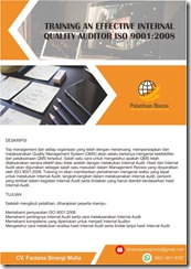 pelatihan An Effective Internal Quality Auditor ISO 9001:2008 online