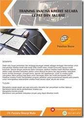 pelatihan Analisa Kredit Secara Cepat Dan Akurat online