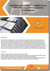 pelatihan Manajemen Sumber Daya Manusia dan Produktivitas Perusahaan online